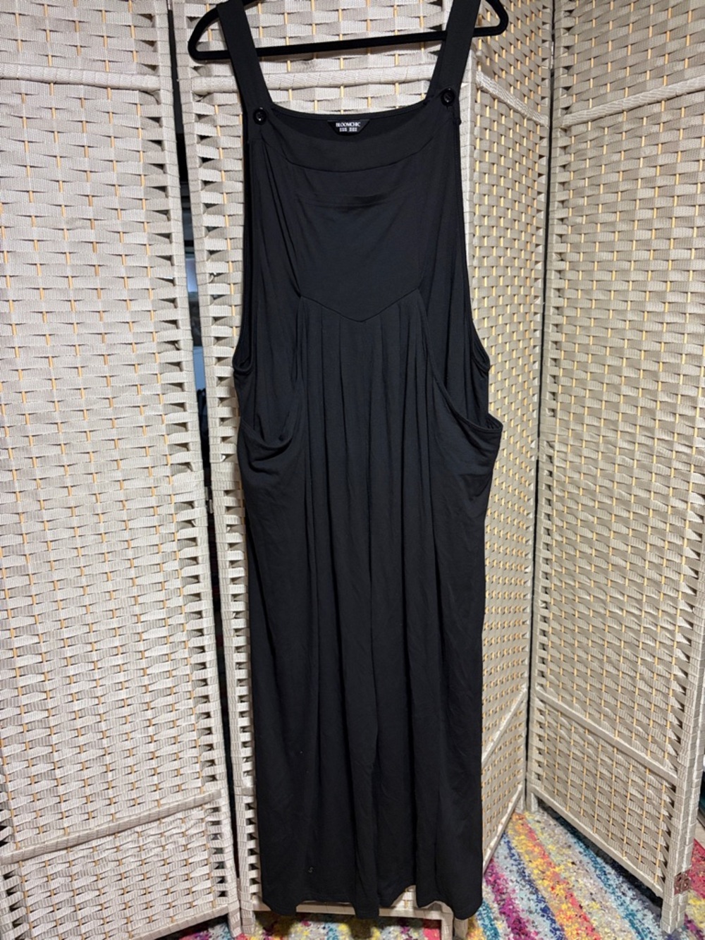 Black Sleeveless Maxi Jumper Overalls